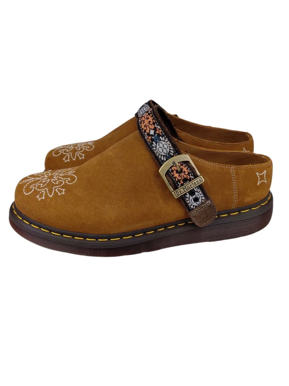 DR. MARTENS TAN SUEDE ISHAM WEB SLINBACK MULES SANDALS, MEN US 12/ EUR 46 ~NEW